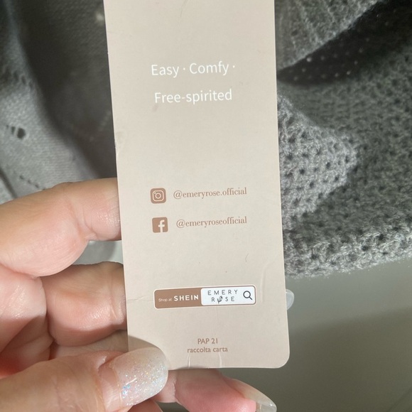 Emery Rose, gray sweater cardigan women’s size large - Picture 5 of 8